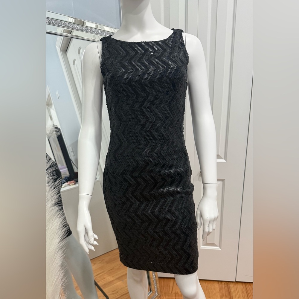 Black Zigzag Mini Dress